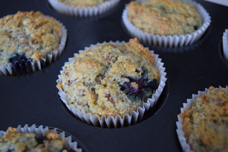 Blueberries and lemon muffins